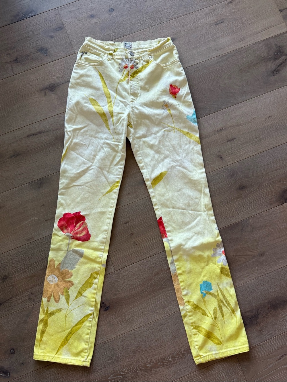 Cavalli Jeans Yellow Floral Jeans